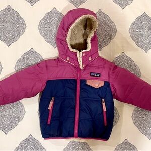 Patagonia Pink Girl’s reversible fleece jacket 2T
